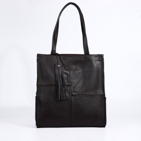Bag Vita with a zipper, brown color