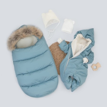 Set for discharge Winter Kinderlitto "Lapland", 5 items, height 56-62 cm, color gray-blue
