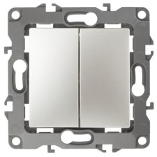 Double switch, 10AX 250V, IP20, era12, mother of pearl