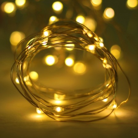 LED tape for balloon, garland, 2 meters, battery, yellow color