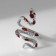 New Year! Symbol of the year 2025! Ring "Snake" spiral, red color in silver, dimensionless