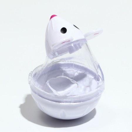 Nevali toy "Mouse" with a compartment for treats (treats up to 1 cm), 4.7 x 6.5 cm, white-3