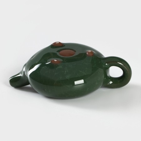 A set for the tea ceremony ceramic "lunar stone", 7 objects: kettle 150 ml, 6 PIAL 50 ml, green color-4