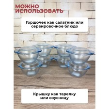A set of baking pots Panairo Sogretta, with a lid, heat -resistant glass, 0.7 l, 16 objects