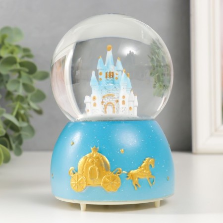 Souvenir polystone water ball light, music "Castle for Princess/Prince" MIX 8x8x11.5 cm-2