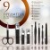Manicure set, 9 items, in case, black color