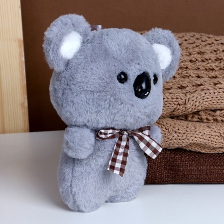 Soft toy "Koala" with a bow, 20 cm, color gray color-1
