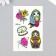 Tattoo on the body phosphorus color "nesting doll and mermaid" 14.3x7.5 cm