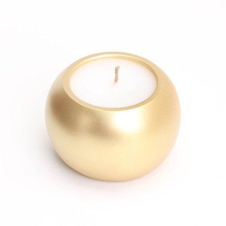 Candle "Shar" in the candlestick of gypsum smooth, 9.5x6.5cm, gold-2