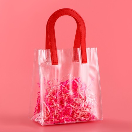Gift package from PVC, red, 17 x 15 x 8 cm