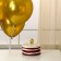 Set of candle in cake + 5 balls, number 0, gold