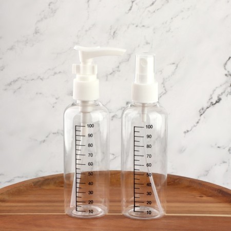 Storage set, 2 items, with a division scale, 100 ml, white/transparent color-2