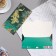 Money envelope "Congratulations!" embossing, peacock, green background, 16.5x8.5 cm