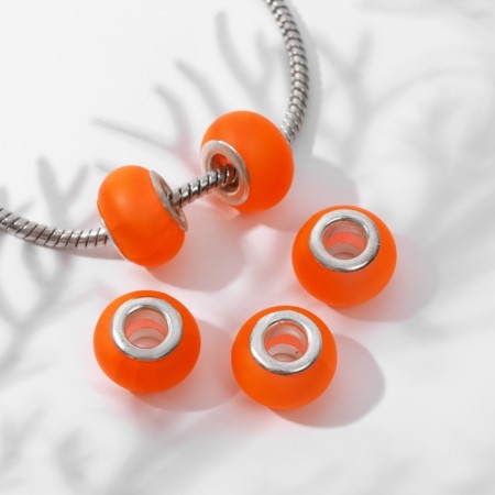Busina "matte style" for phosphorus agate, acid-orange color in silver-1
