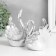 Souvenir Ceramics "Two Swan - Love" Silver Set 2 pcs 9.2x8.3 8x7.2x12.5 cm