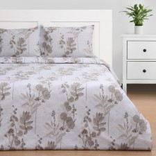 Bed linen Ethel Euro Drited Flowers, 200x217cm, 220x240cm, 50x70cm-2pcs, calico, 125 g/m2