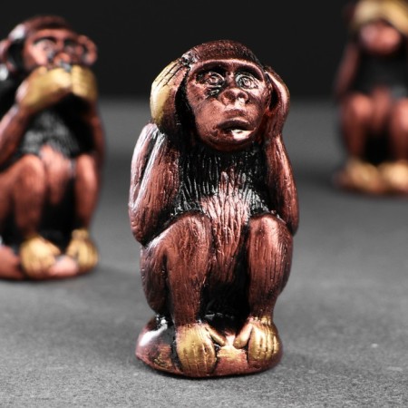 Figure "Three Wise Monkeys" Set for Bronze, 6.5x3cm-3