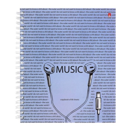 Тетрадь 80л кл на гребне SOUNDMANIA, мел карт гл лам, МИКС-5