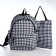 Set a youth backpack from textiles, a shoper bag, white/black color