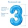 Foil ball 40 "number 3, individual packaging, blue color
