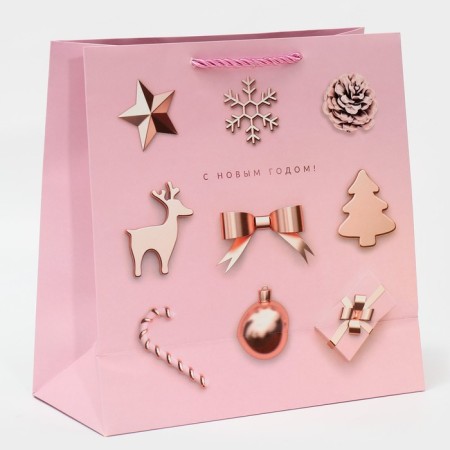 Square package “Happy New Year!”, 30 x 30 x 12 cm, new year-3