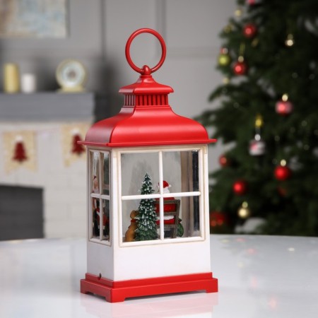 LED figure "Lantern with Santa Claus" 12 × 22.5 × 7.8 cm, plastic, AAX3 batteries (not in the kit), USB, glow warm white-2
