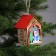 Christmas tree toy "House with the Snow Maiden", from batteries, glow warm white