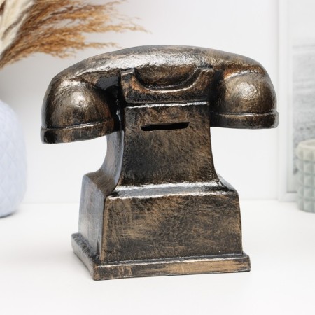 Piggy bank "Phone" 20x19cm, bronze-2