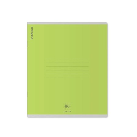 A notebook of 80 sheets in the Erichkrause "Nature Colors" cage, cover coated cardboard, offset block, mix-4