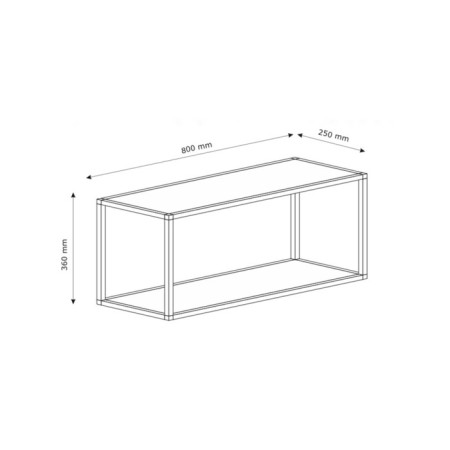 Hinged shelf 800, 800x250x360, black muar/oak sonom-4
