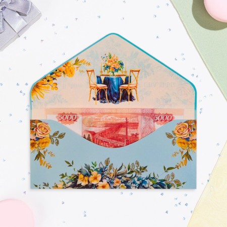 The envelope "On the wedding day!" Cutting, congregation, embossing, birds-1
