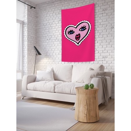 Decorative panel with photo printing "Heart", vertical, size 100x150 cm