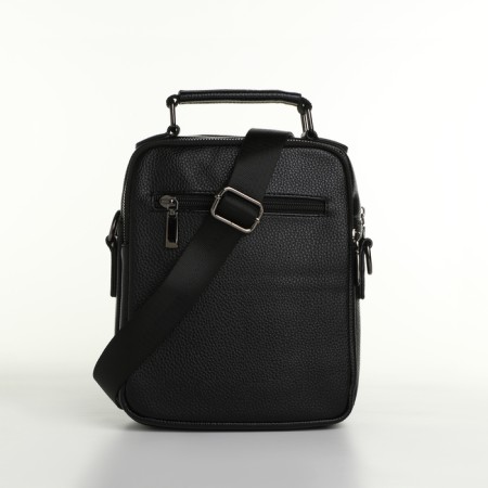 Male bag, guran tomp, artificial leather, black color-3