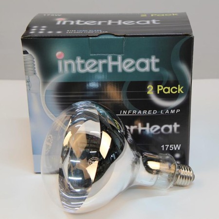 Infrared lamp, 175 watts, E27, R125, hardened glass, transparent-2