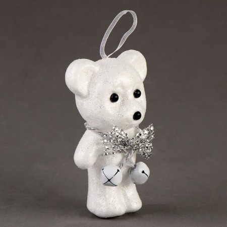A toy of foam "White Bear" with a bell, 10 cm-1