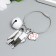 Acryl keychain on a cable with a bell "couple. Pajama party" 10x5 cm