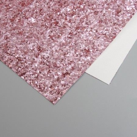 Liszt for creativity claims. Kozh "Large sparkles" Pink gold sheet 33x20 cm thick 0.84 mm