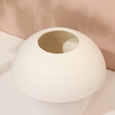 Vase for flowers decorative "Julia" color white 22 x 14 x 14 cm-4