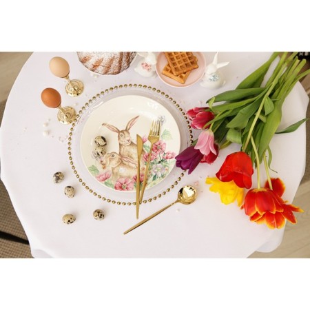 Porcelain dining lunch “Bunny”, D = 25.5 cm, white color-4