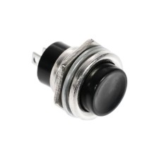 Switch-Knopka, 250 V, 2 A, On-OFF, 2C, D = 16.2 mm, without fixation, metal, black
