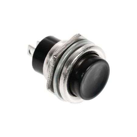 Switch-Knopka, 250 V, 2 A, On-OFF, 2C, D = 16.2 mm, without fixation, metal, black