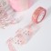 Kapron tape with embossing "Stars", 25 mm × 23 ± 1 m, pink/gold color