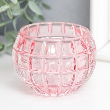 Glass "Bogok" D-4.5 cm pink 7.5x7.5x6 cm-1