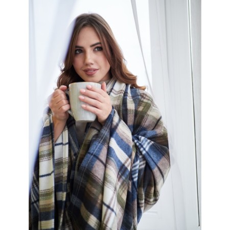 City plaid, size 150x200 cm, brown color-8