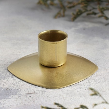 Square Square Metal for one candle, 7x3 cm, gold-1