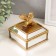 Polystone box, Golden Bird mirror 10.5x10.5x10 cm