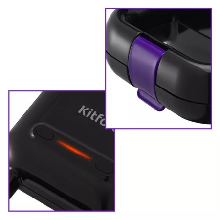 Electric waffle box KitFort KT-3609, 600 W, Belgian/Hong Kong, Black-2