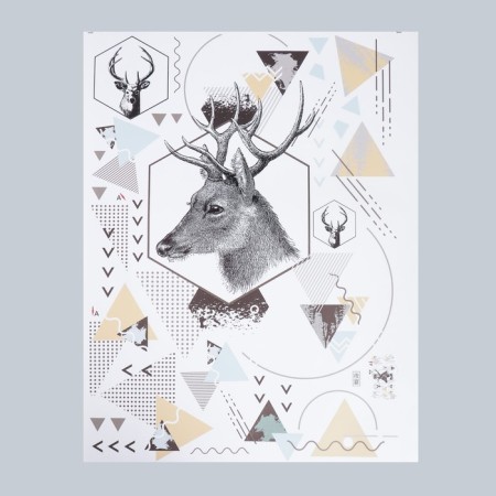 Stick plastic interior color "Deer. Geometry" 60x70 cm-1