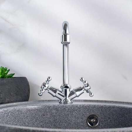 Kitchen mixer RMS SL71-271F, two-wound, high spout, chrome-1
