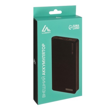 External battery Luazon PB-26, 15600 mAh, 2 USB, 1/2 A, flashlight, black-8